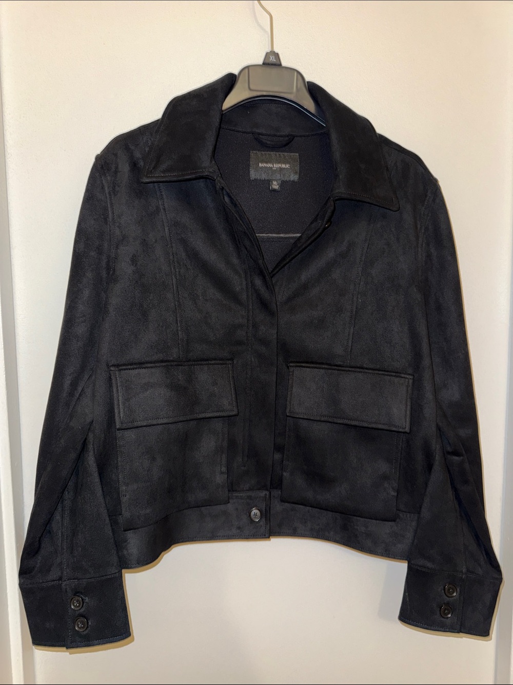 Banana Republic Black Suede Utility Jacket